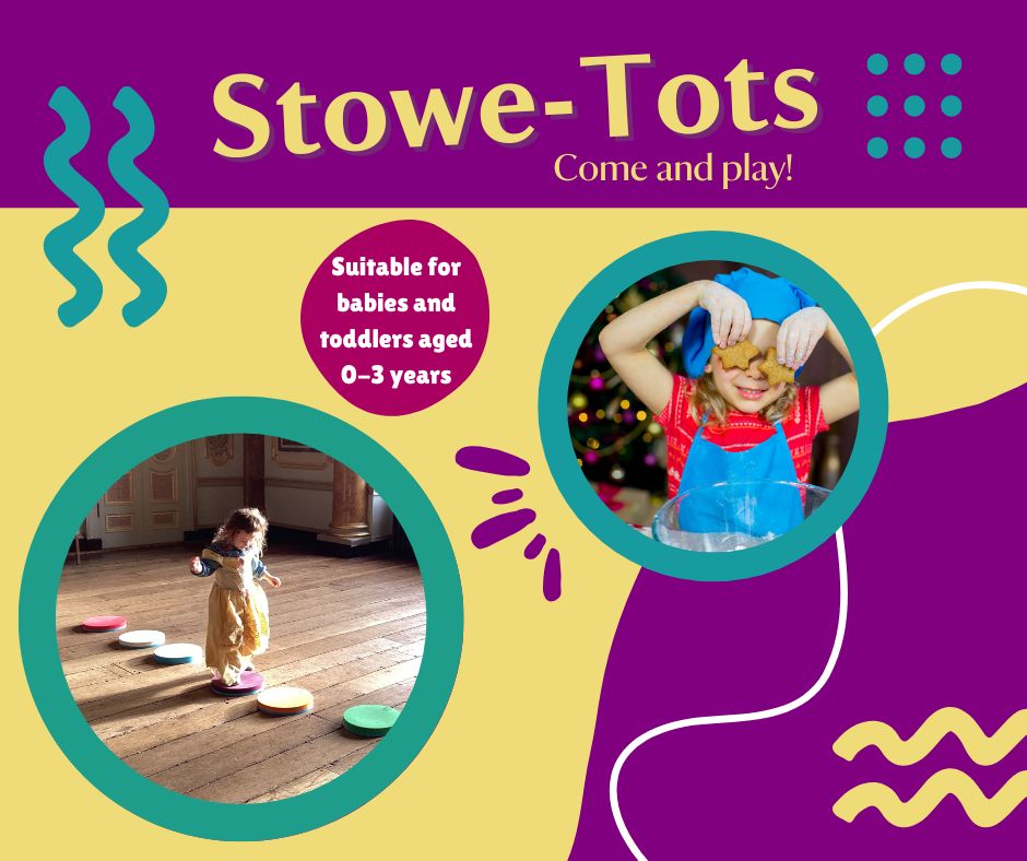 A poster advertising Stowe-Tots with fun Christmas toddler activities.