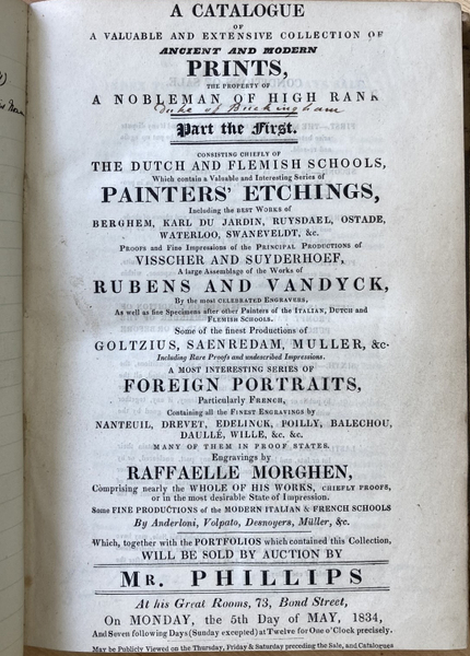 1834 Sales Catalogue
