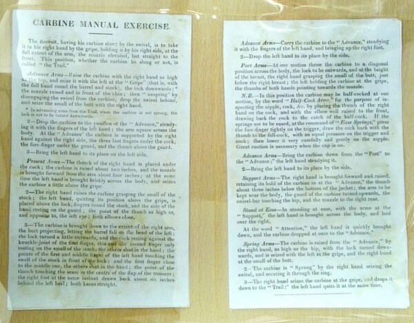 Carbine Manual Exercise Information