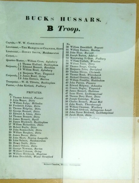 Bucks Hussars B Troop