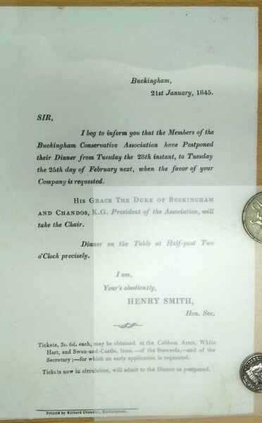 Change of Date for Buckingham Conservative Association Dinner