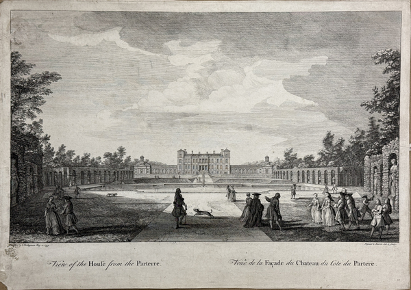 Engravings of Stowe Gardens with French and English Titles (14 Framed Copies)