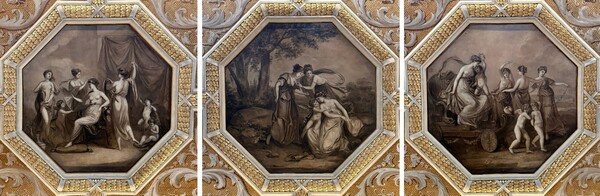 Three Octagonal panels scenes of Venus